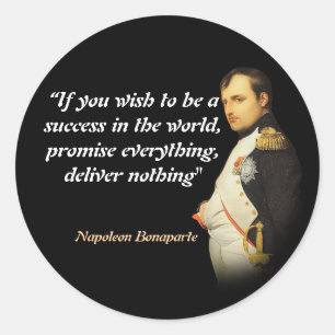 Napoleon Bonaparte Zitat über Erfolg Runder Aufkleber