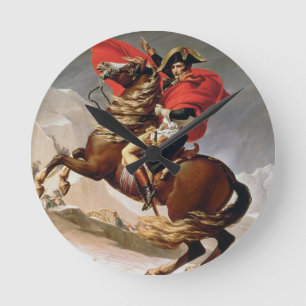 Napoleon Crossing the Alps, c.1800 (oil on canvas) Runde Wanduhr