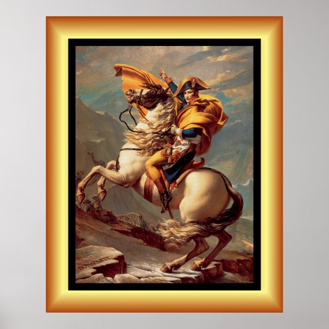 Napoleon Crossing The Alps ~Jacques-Louis David ~ Poster (Vorne)