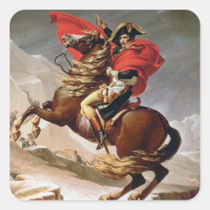 Napoleon, der die Alpen, c.1800 (Öl, überquert a Quadratischer Aufkleber