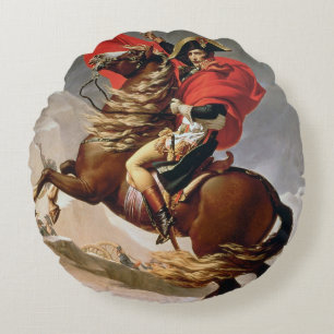 Napoleon, der die Alpen, c.1800 (Öl, überquert a Rundes Kissen