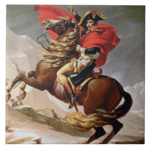 Napoleon, der die Alpen, c.1800 (Öl, überquert auf Fliese