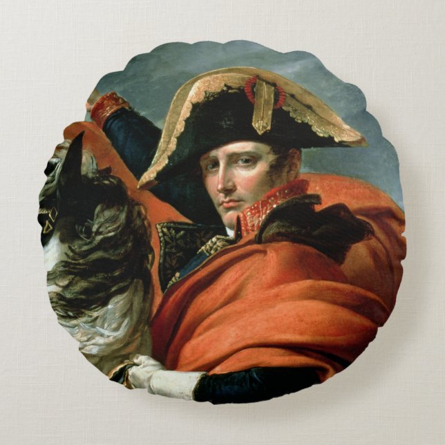 Napoleon, der die Alpen überquert Rundes Kissen (Vorderseite)