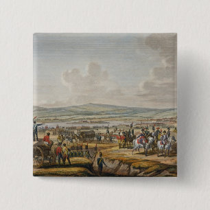 Napoleon, der die Belagerung besucht, arbeitet in Button