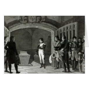 Napoleon, der vor dem Grab meditiert