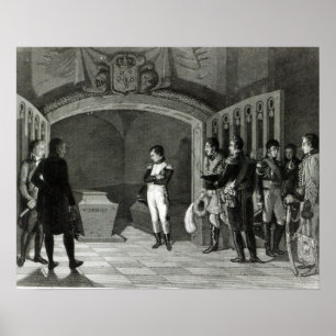 Napoleon, der vor dem Grab meditiert Poster