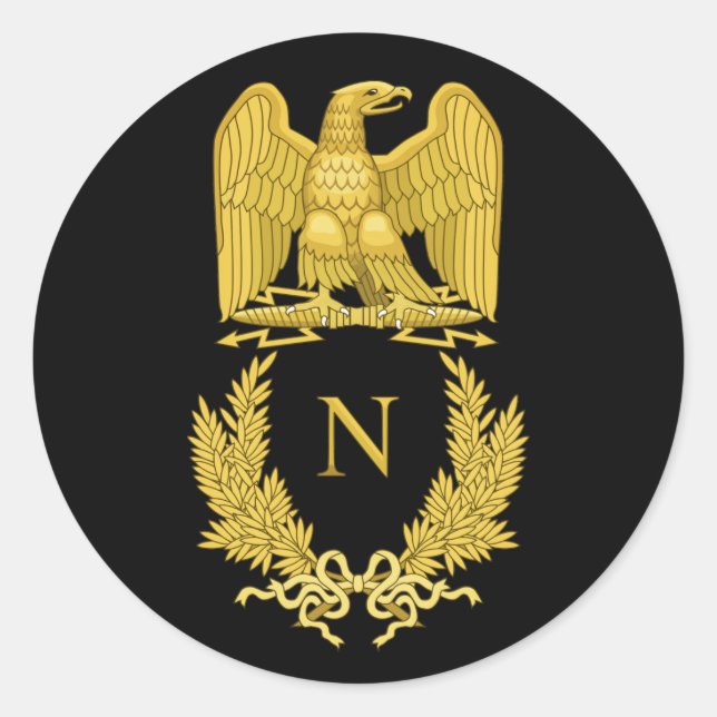Napoleon Emblem Runder Aufkleber (Vorderseite)