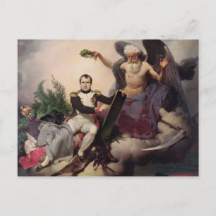Napoleon gekrönt von der Zeit, vor 1833 Postkarte