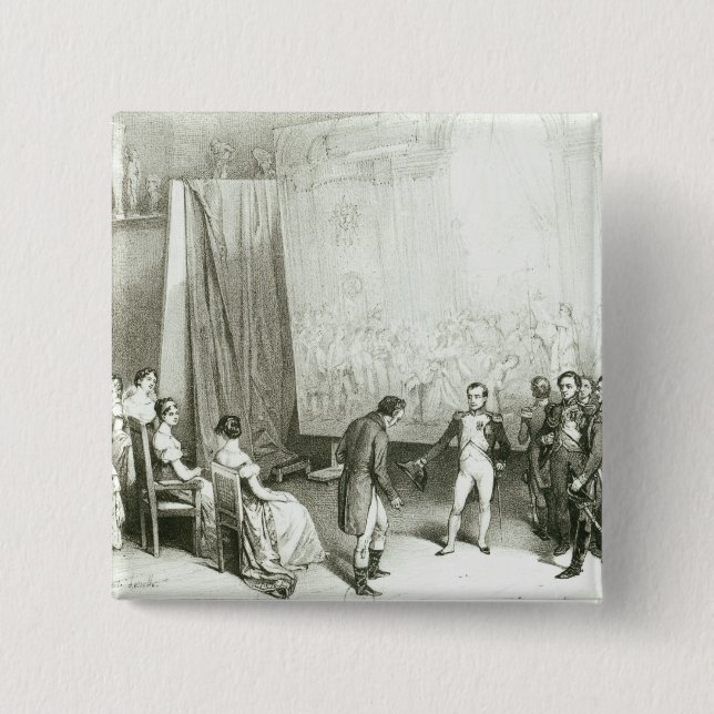 Napoleon I das Studio von David besichtigend Button (Vorderseite)