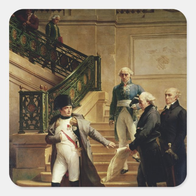 Napoleon I im Palais Royal Quadratischer Aufkleber (Vorderseite)