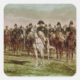 Napoleon I und sein Personal, c.1860 Quadratischer Aufkleber