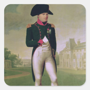 Napoleon I vor dem Schloss von Malmaison Quadratischer Aufkleber