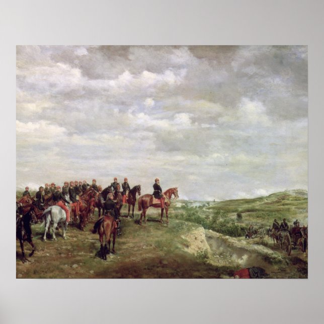 Napoleon III (1808-73) in der Schlacht von Solferi Poster (Vorne)