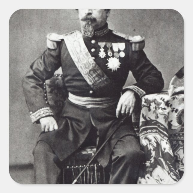 Napoleon III, 1860-70 Quadratischer Aufkleber (Vorderseite)
