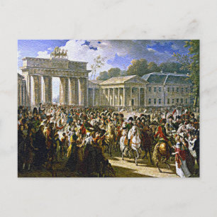 Napoleon in Berlin nahe dem Brandenburger Tor Postkarte