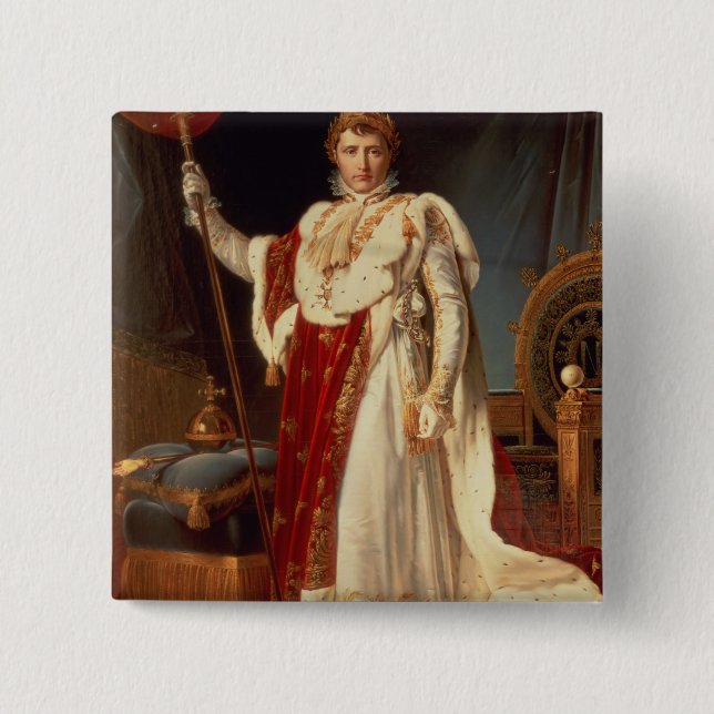 Napoleon in den Krönungs-Roben, c.1804 Button (Vorderseite)