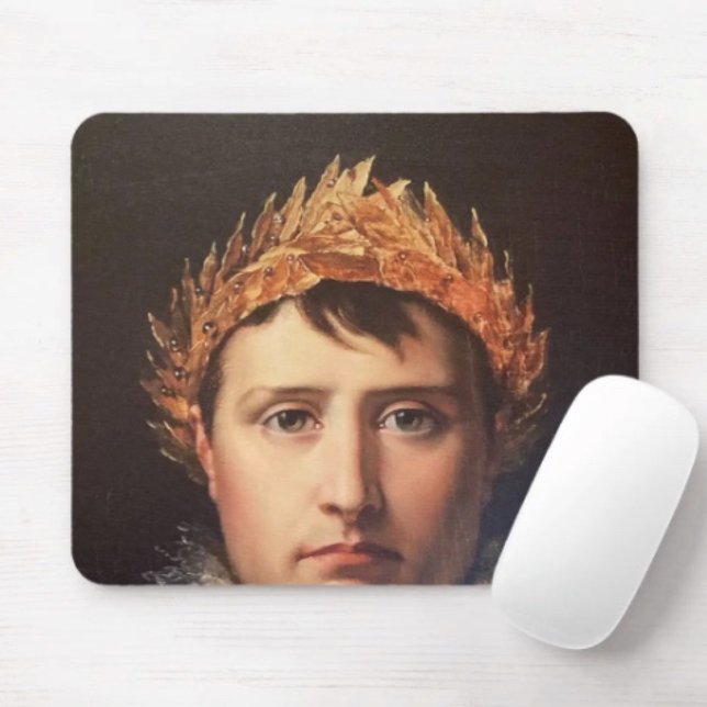 Napoleon Laurel-Wreath Crowned Hero Mousepad (Napoleon’s Portrait  Design mouse pad durable dust and stain resistant.. Non-slip rubber.
)