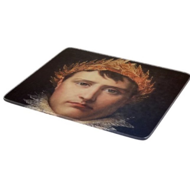 Napoleon Laurel-Wreath Crowned Hero Schneidebrett (Napoleon’s Portrait  Design glass cutting board hand-pressed tempered glass five different sizes.)