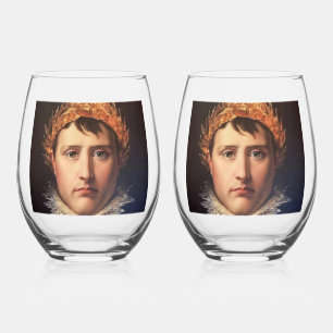 Napoleon lorbeerkranz gekrönter Held     Weinglas Ohne Stiel
