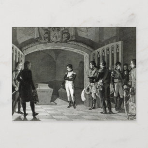 Napoleon Meditation vor dem Grab Postkarte