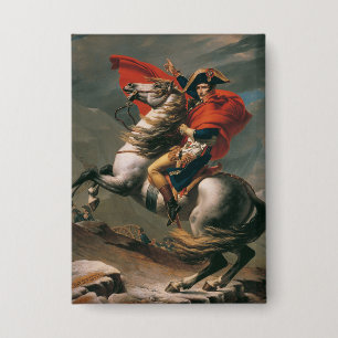 Napoleon mit Pferd, Schlacht am Sankt Bernhardpass Button