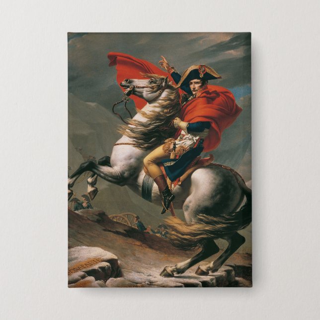 Napoleon mit Pferd, Schlacht am St. Bernard-Pass Button (Vorderseite)