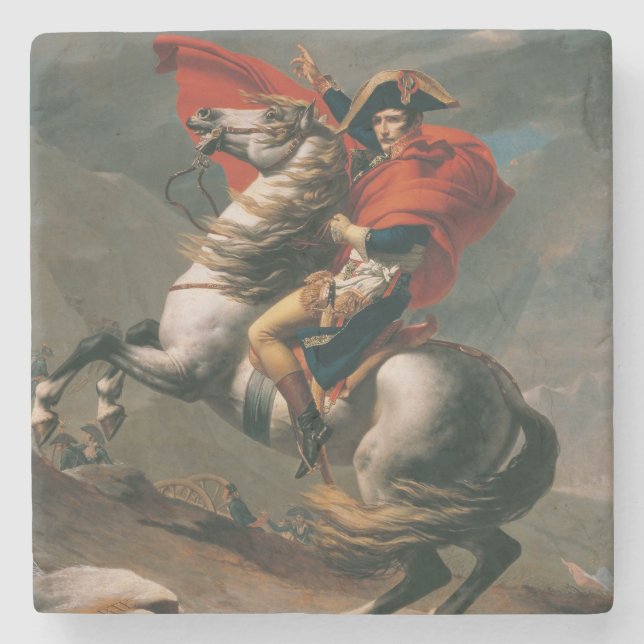 Napoleon mit Pferd, Schlacht am St. Bernard-Pass Steinuntersetzer (Vorderseite)