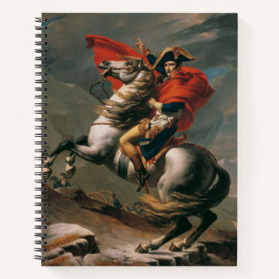 Napoleon mit Pferd, Schlacht am St. Bernhard Pass Notizbuch