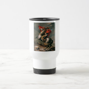 Napoleon mit Pferd, Schlacht am St. Bernhard Pass Reisebecher
