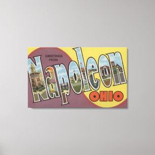 Napoleon, Ohio - Große Buchstabenszenen Leinwanddruck