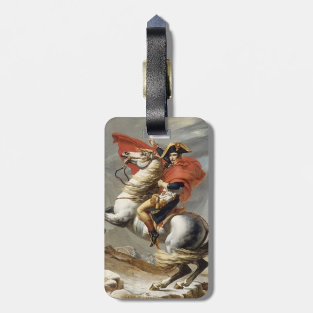 Napoleon über die Alpen - Jacques-Louis David Gepäckanhänger (Rückseite vertikal)