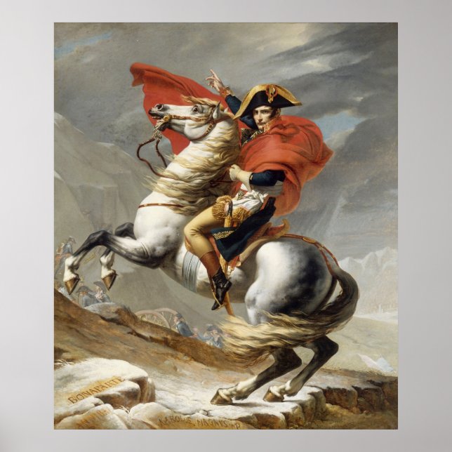 Napoleon über die Alpen - Jacques-Louis David Poster (Vorne)