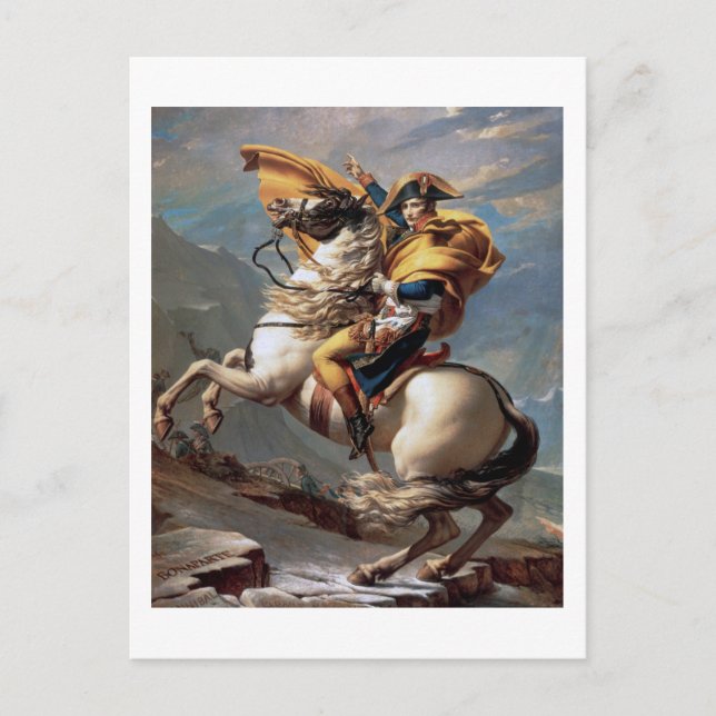 Napoleon über die Alpen, Jacques-Louis David Postkarte (Vorderseite)