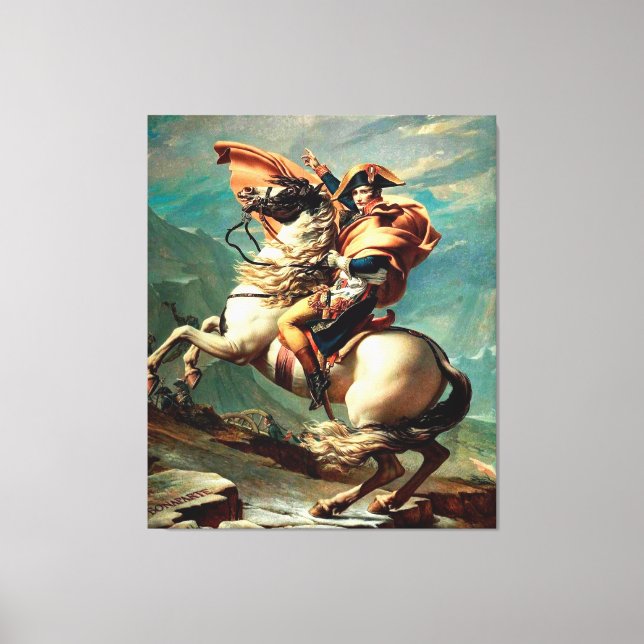 Napoleon über die Alpen von Jacques-Louis David Leinwanddruck (Vorderseite)