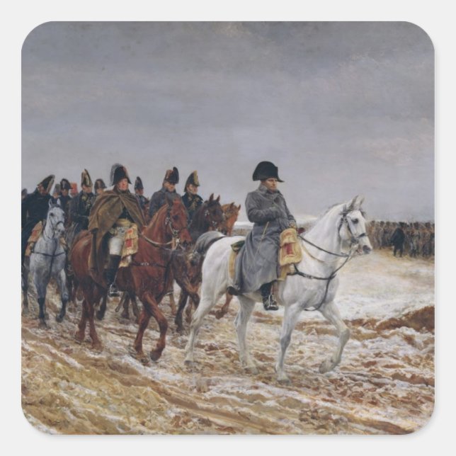 Napoleon über die Kampagne 1814, 1864 Quadratischer Aufkleber (Vorderseite)