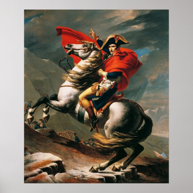 Napoleon überquert die Alpen Neoklassische Malerei Poster (Vorne)