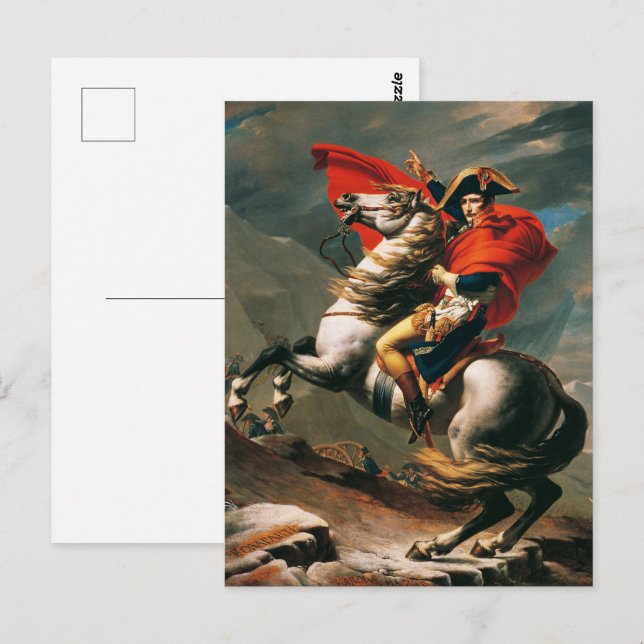Napoleon überquert die Alpen Neoklassische Malerei Postkarte (Vorne/Hinten)