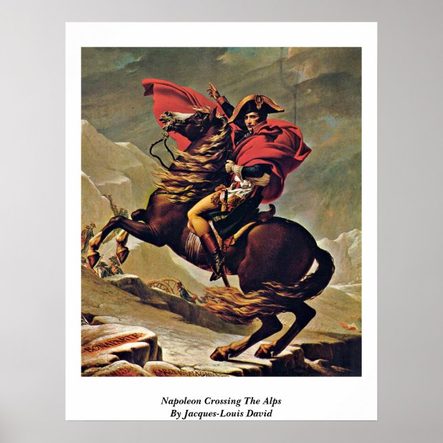 Napoleon überquert die Alpen von Jacques-Louis Dav Poster (Vorne)