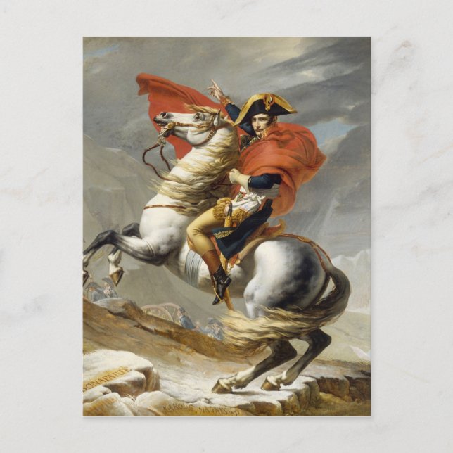 Napoleon überquert die Alpen von Jacques Louis Dav Postkarte (Vorderseite)