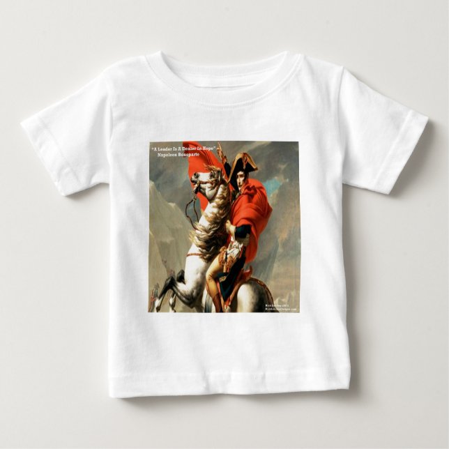 Napoleon & Zitat "Leader" Baby T-shirt (Vorderseite)