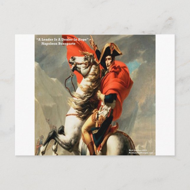 Napoleon & Zitat "Leader" Postkarte (Vorderseite)