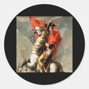 Napoleon & Zitat "Leader" Runder Aufkleber