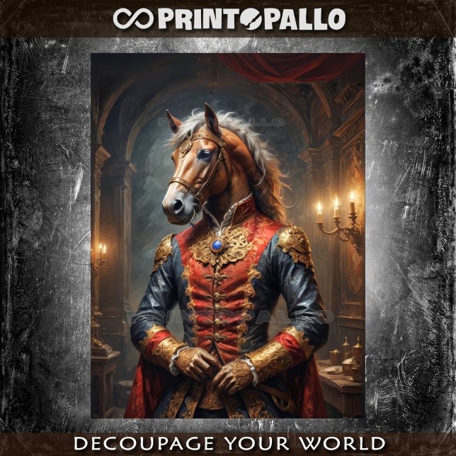 Napoleonisches Militär mit edlem Pferd Seidenpapier (Von Creator hochgeladen)