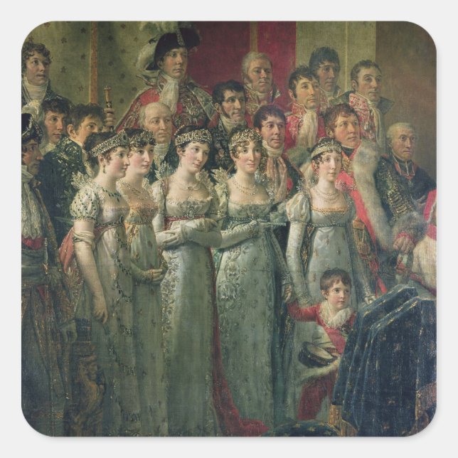 Napoleons Konsecration und Josephine Quadratischer Aufkleber (Vorderseite)