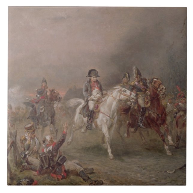 Napoleons Rückzug (Öl auf Leinwand) Fliese (Vorderseite)