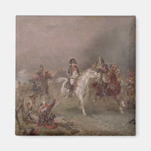 Napoleons Rückzug (Öl auf Leinwand) Magnet