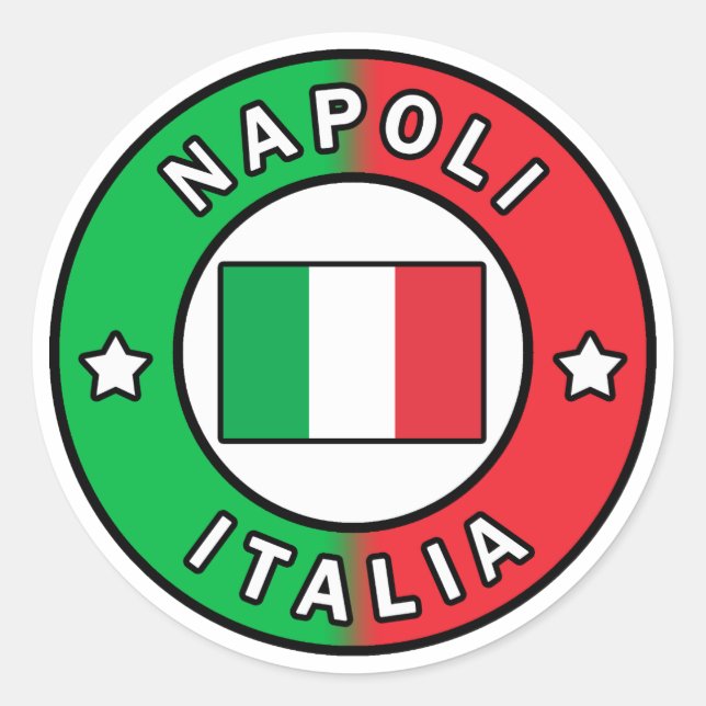 Napoli Italia Runder Aufkleber (Vorderseite)