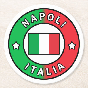Napoli Italia Runder Pappuntersetzer