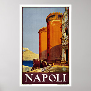Napoli Italien Castel Nuovo Vintage Reisen Poster