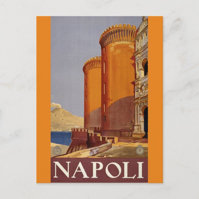 NAPOLI ITALY VINTAGE TRAVEL ART Postkarte (Vorderseite)